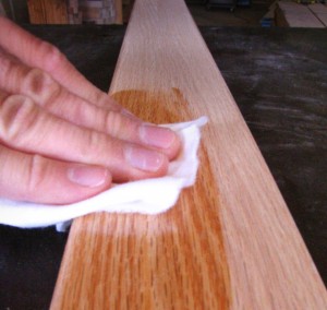 All natural, plant based and VOC-free linseed oil applied to oak